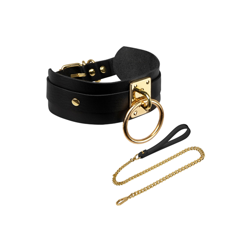 Kinky Diva - Halsband met ring en ketting